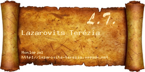 Lazarovits Terézia névjegykártya