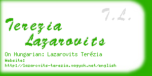 terezia lazarovits business card